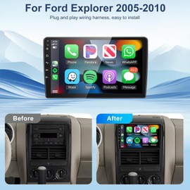 2+64G- for Ford Explorer 2005-2010 Car Radio with Wireless Carplay/Android Auto,Android Car Stereo 10.1 Inch Touch Screen GPS Navigation WiFi Bluetooth FM/RDS Mirror Link SWC Backup Camera