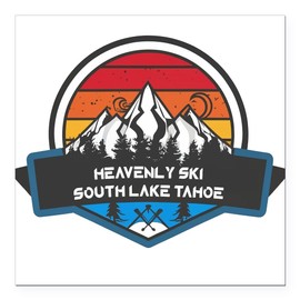 CafePress Heavenly Ski Resort South Lake Tahoe California Square Car Magnet, Magnetic Bumper Display