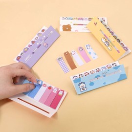 5Pack Cute Animals Self-Stick Index Tabs Sticky Note Tabs Cartoon Page Flags Bookmarks Mini Sticky Note Paper Page Markers Stickers for Students Books File,Notebook and Writing Pads Notes
