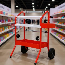 Mobile Multi Roll Masking Paper Machine With Storage Trays For Party Supplies Red Metal 18 InchColor: as Pic Color