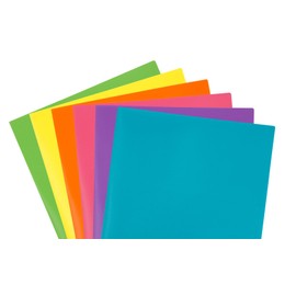 JAM PAPER A4 Heavy Duty Plastic 2 Pocket Presentation Folders - Assorted Fashion Colors - 6/Pack
