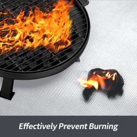 Grill Mats for Outdoor Grill, Fireproof Mat for Grill, Stove, BBQ, Grill Mat for Outdoor Grill Deck Protector, Paito and Lawn Protector, Suitable for Indoor and Outdoor Activities-Silver