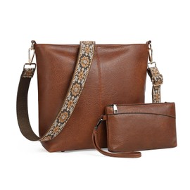 SENDEFN Umhängetasche Damen, Handtasche Damen Leder Tasche, Weiche Schultertasche Set, Crossbody Bag mit Verstellbar Abnehmbar Breiter Gurt