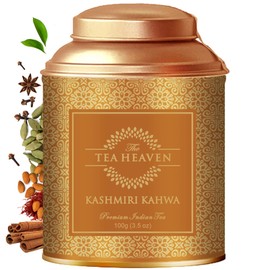 The Tea Heaven Kashmiri Kahwa Tea, Indian Loose Leaf Chai Tea with 6 All-Natural Ingredients, Spiced Green Tea, Loose Chai Tea for Hot or Cold Brewing, 100 Grams (3.5oz)