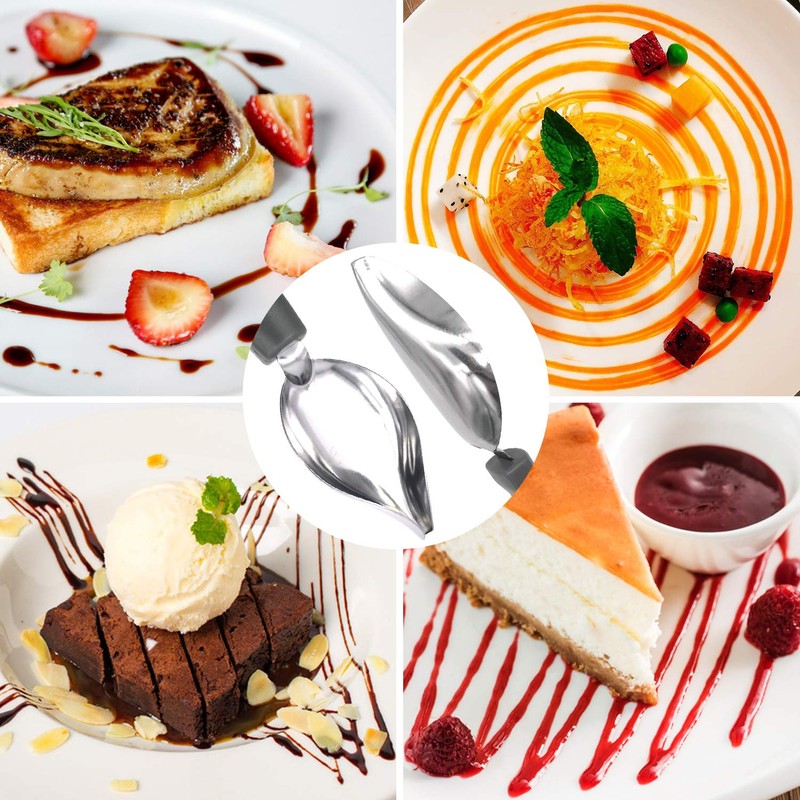 5 Pieces Culinary Drawing Decorating Spoon Set, Drizzle Spoons, Cooking