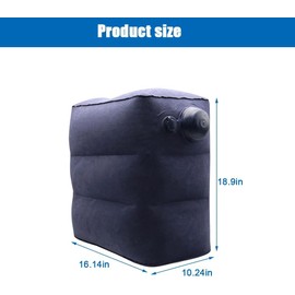 Inflatable Foot Rest for Air Travel,Airplane Travel Foot Rest Adjustable Height,Car/Airplane,Footrest Pillow with Pump for Office,Train,Cars,Home (Blue)