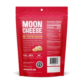 Moon Cheese Bites, Get Pepper Jacked, 10-Ounce 1-Pack, 100% Real Cheese Snack, Protein, Keto, After-School or Lunch Snack