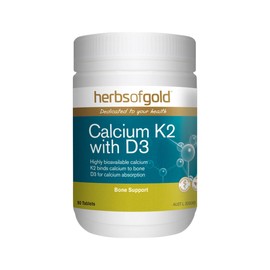 Herbs of Gold Calcium K2 with D3 90 Tablets