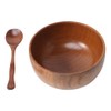 STOBAZA 2 Set Wooden Bowl and Spoon Set Tableware for