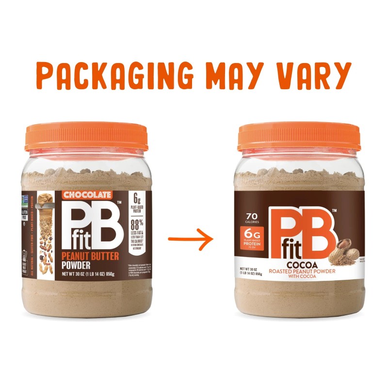 PBfit Chocolate PBfit Peanut Butter Powder 30oz Low Fat Protein