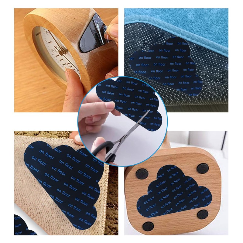 12 Pcs Rug Gripper for Laminate Floor Anti-Slip Rug Sticker
