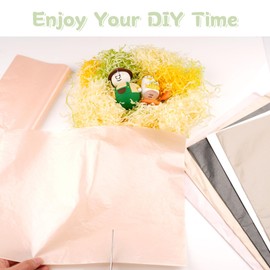 funvce Metallic Seidenpapier Set, 60 Blatt 50x35cm Geschenkpapier Verpackungsmaterial Bastelpapier zum Kreieren von Pompoms, Papierblumen, Tischdeko, Dass in Geschenktüten Gestopft Wird, 6 Farben