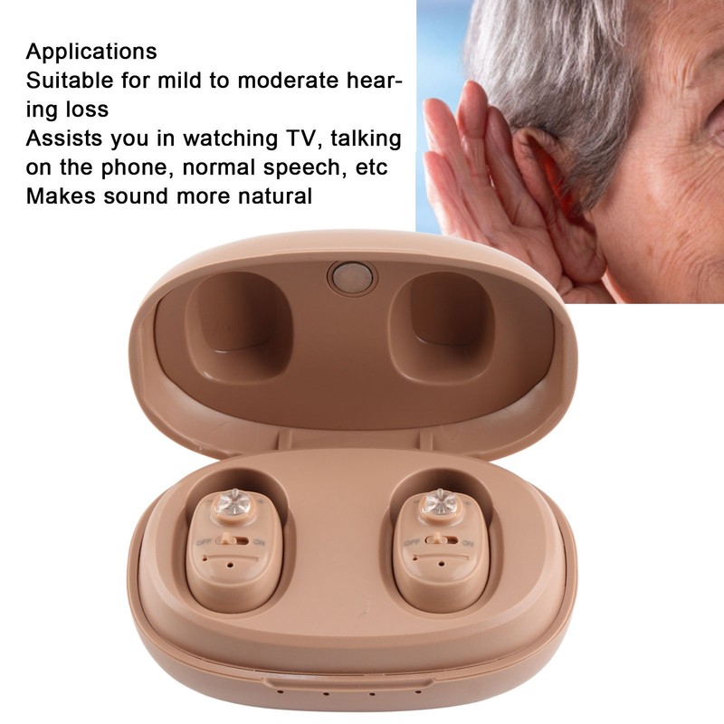 Digital Hearing Aids Rechargeable Lightweight Earbuds Hearing Amplifier with Charging