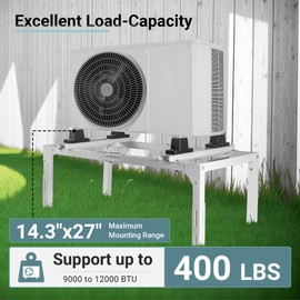 Eastrexon Mini Split Ground Stand, Adjustable Anti-Vibration Mini Split Stand w/ 400LBS Load Capacity, Heavy Duty AC Stand for 9,000-12,000 BTU Ductless Mini Split Air Conditioner Heat Pump