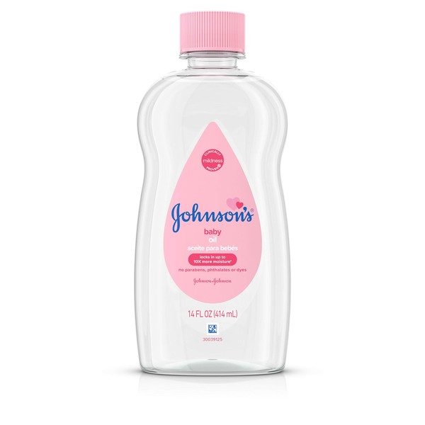 Johnson & Johnson Baby Oil Pure Mineral Oil to Prevent Moisture Loss Original fl, 14 Fl Oz, (Single Pack)