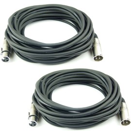 2x Adam Hall Cables 10 m Black K3MMF1000 Microphone Cable XLR Female to XLR Male