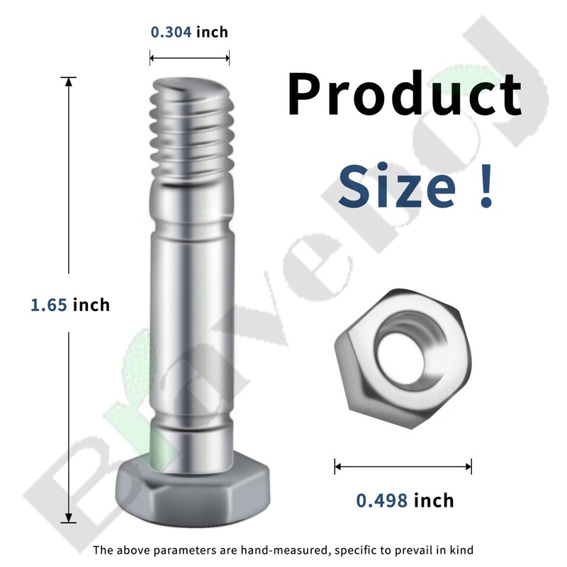 12 Pack 710-0890 Shear Pins With Nuts Compatible with MTD