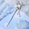 2 Pieces Rhinestone Pearl Flower Hair Stick Vintage Chinese Hair