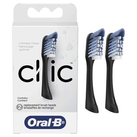 Oral-B Clic Toothbrush Replacement Brush Heads, Black, 2 Count