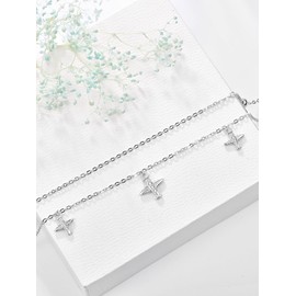 Palpitate Plane Jewelry Airplane Anklet 925 Sterling Silver Women Anklet Delicate Fly Airplane Gift Jewelry