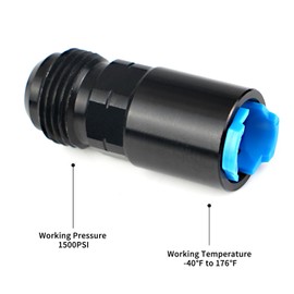 Dexepe 8AN Male to 3/8" SAE Quick-Disconnect Female Push-On EFI Fitting Fuel Line Hose Adapter Anodized Fuel System Fittings Black