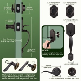 Moquin Double Door Handle Set for Front Door, Classic Double Front Door Lock Set with Dummy, Reversible Handle Lever for Entrance Exterior Doors, Oil Rubbed Bronze