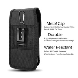 AISCELL Plus Size Metal Clip Tactical Holster Rugged Nylon Pouch Belt Case for Pixel 9 Pro XL, Pixel 8 Pro Pixel 7 Pro, Pixel 7, Pixel 6 Pro (Fit Hybrid Armor Protective Cover,Waterproof Case
