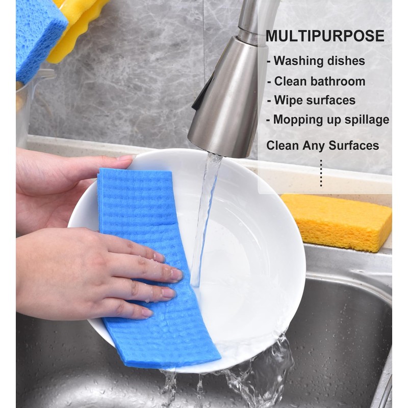 METUUTER 10 Packs Swedish Dishcloths for Kitchen, Reusable Kitchen Dishcloths