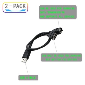 ZJKJHJY USB Splitter Cable 1 in 2 Out USB Extender Male to Dual Female USB 2.0 Cord USB Hub Power Y Wire Expander Lead