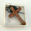 Christian Orthodox Greek Religious Pendant Necklace with Wood Cross /