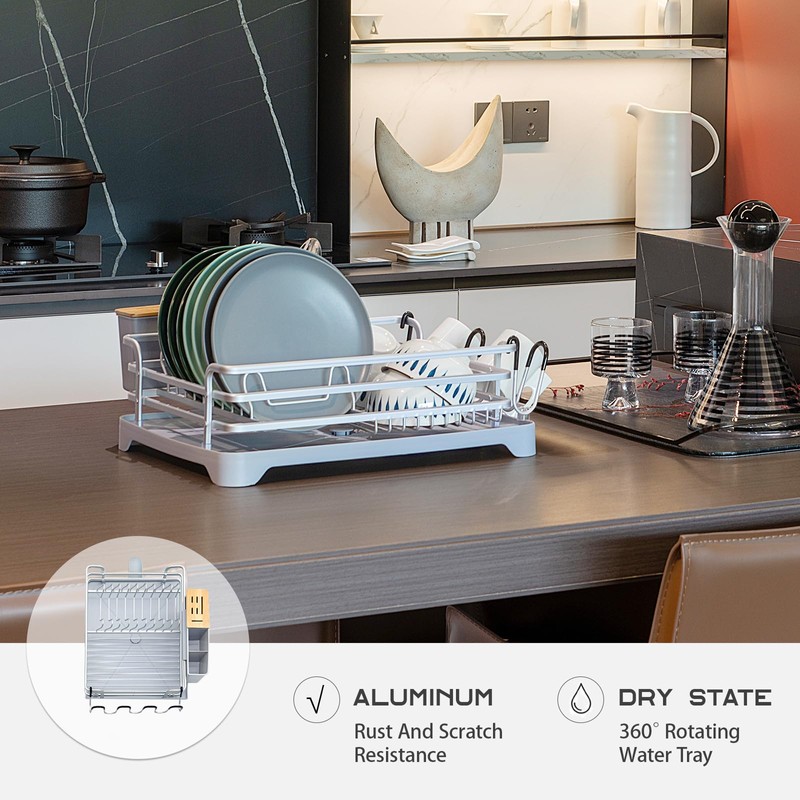 BRIAN & DANY Aluminum Dish Drying Rack, Dish Racks for