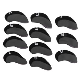 11PCS Golf Club Head Covers Neoprene Numbered Golf Club Head Protector for Outdoor Courts Grey