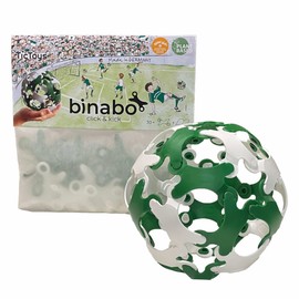 BINABO Click & Kick - Construction Toy Football Set | Build Your Own Ball | Creative Game for Fans | Flexible, Robust & Eco Friendly | Ideal for Freestyle Tricks (Green/White)