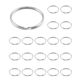 QWORK Key Ring, Set of 20, 2 Inch Large Open Key Ring - Sturdy Key Chain Ring for Keychain and Crafts