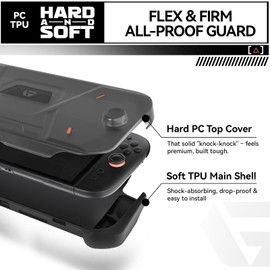 G.S.TAC Slim Hard Case Compatible with Switch 2 (2025), Anti-Scratch TPU Grip Protective Cover for Switch 2 with Hard Dust Cover, Black