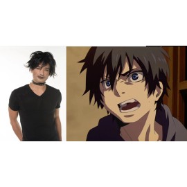Ao No Exorcist Rin Okumura Dark Gray Gothic Anime Cosplay Costume Wig Black 0228
