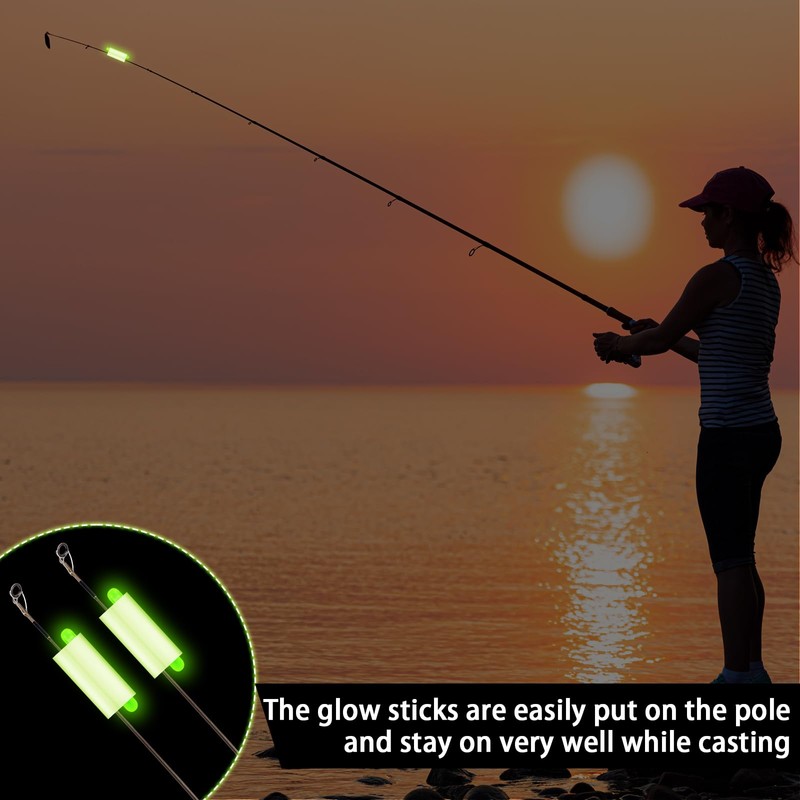 Gemscream 50 Pcs Fishing Rod Glow Stick Holder Night Fishing