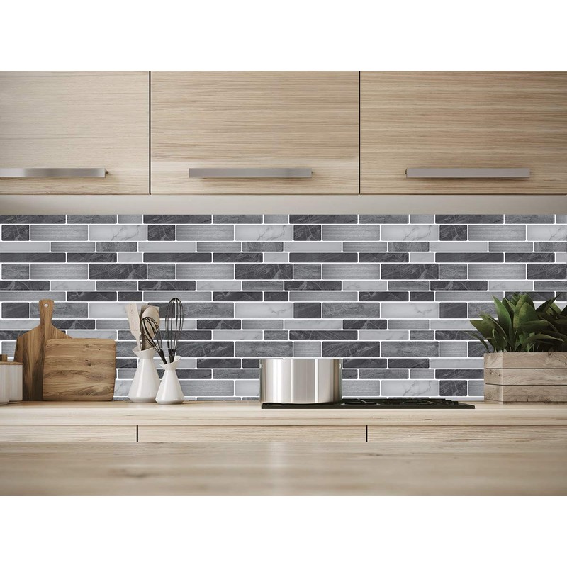 Art3d 10-Sheet Self-Adhesive Tile Backsplash for Kitchen, Vinyl Decorative Marble