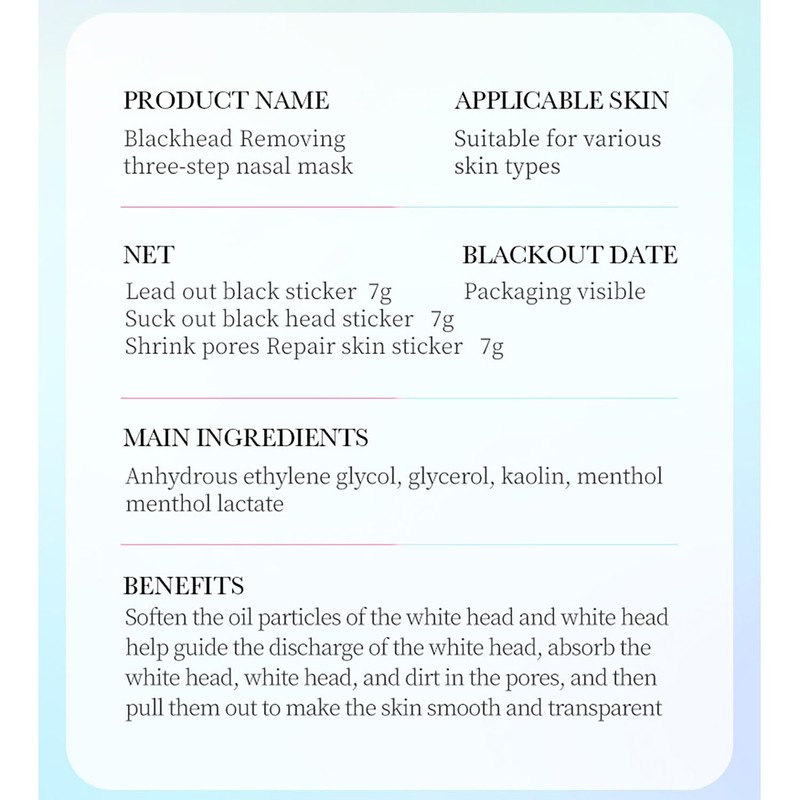 BIOAQUA Blackhead Removing 3-Step Nasal Mask Cleansing Pore Shrinking Serum