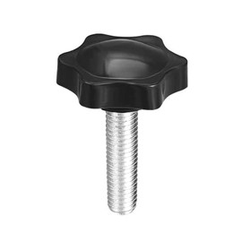TA-VIGOR Clamping Screw Knob Star Shaped M8 x 30mm, 48mm Dia Plum Hex Shaped Plastic Head Clamping Knob Male Thread Grips
