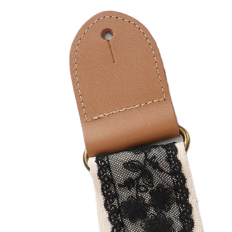 Guitar Strap Black Lace Design Adjustable Length Universal Strap for