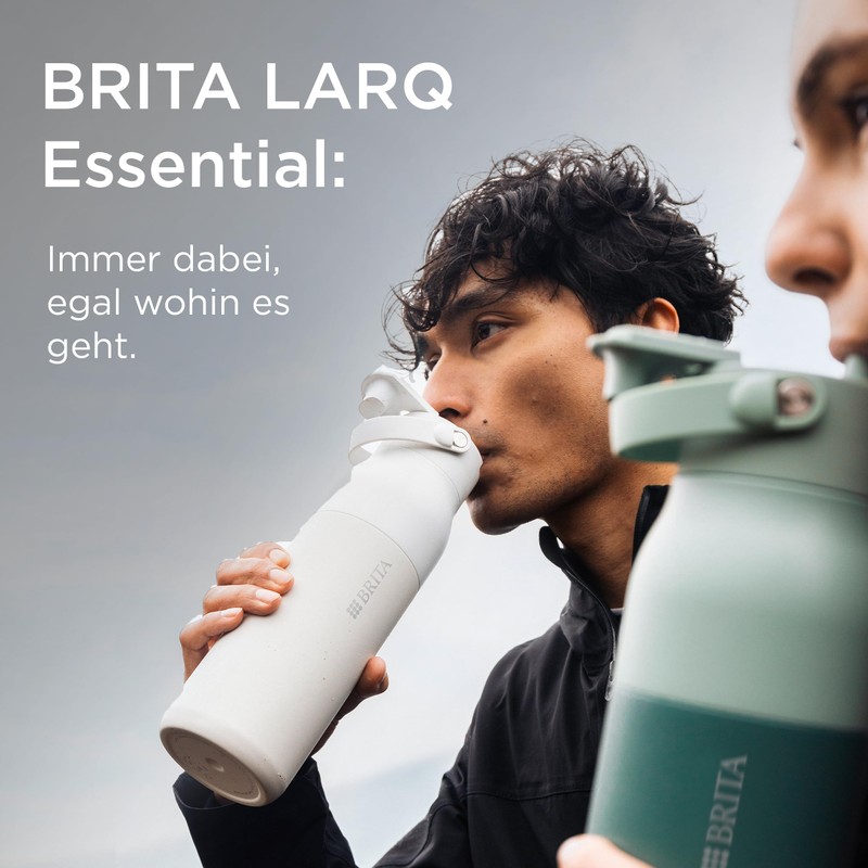 BRITA LARQ Essential Drinking Bottle with Straw (1 Litre) Beige