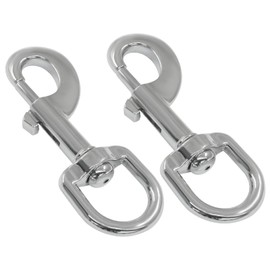 AKVIBG 2 Pack Heavy Duty Swivel Snap Hooks, 87mm Dog Leash Hooks D Ring,Flag Clips，Smooth Single Ended Trigger Snap Hooks for Pet Leash/Boat Rope/Flagpole Rope/Keychain