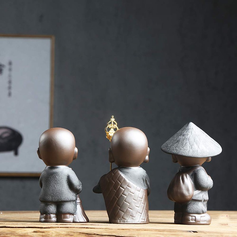 Small Monk Walkers Little Cute Monk Statues (Abbot)