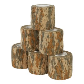 U-KIME Self-Adhesive Wrap Protective Tape, Set of 6pcs, 2inch Width 4.5m Length Multi-Functional Non-Woven Fabric Tape Stretch Bandage, Desert