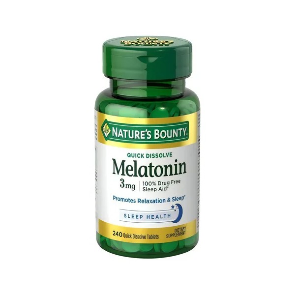 Nature's Bounty Melatonina 3 mg, apoya la relajación, promueve un