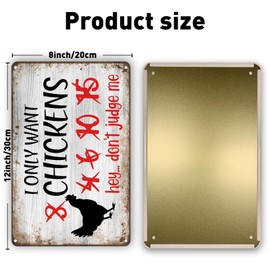 QYAYIK I Only Want Chickens 12"x8" Chicken Decor Sign - Christmas Chicken Yard Decorations Chicken Toys | Chicken Coop Accessories for Chicken Feeder - Chicken Gifts For Chicken Lovers