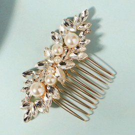 BERYUAN ElegantRhinestone Pearls Hair Comb Pearls Wedding Headpiece Rhinestone Bridal Hair Comb Wedding Hair Accessories for Brides Bridesmaid