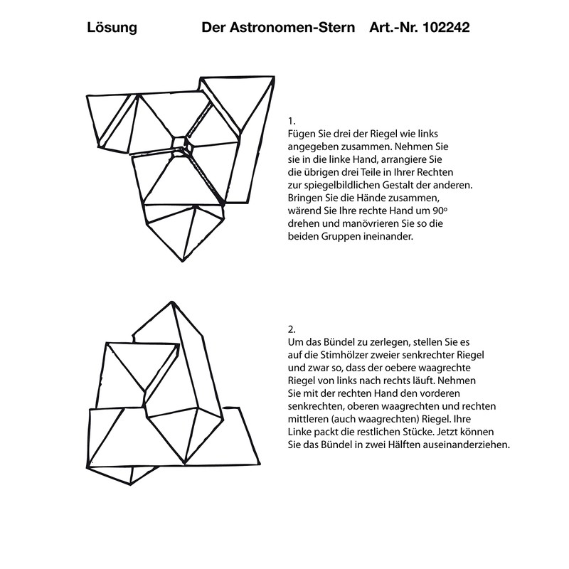 Bartl 102242 Mini Wooden Puzzle The Astronomer Star Made of
