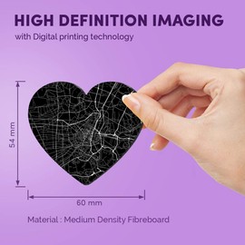 1 x Heart MDF Magnets - Bangkok Thailand Urban Street Map 21189
